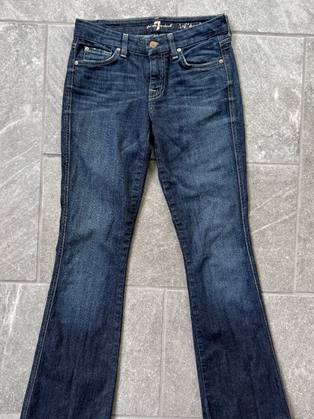 7 For All Mankind 'A' Pocket Low Rise Bootcut Jeans Dark Wash Size 26